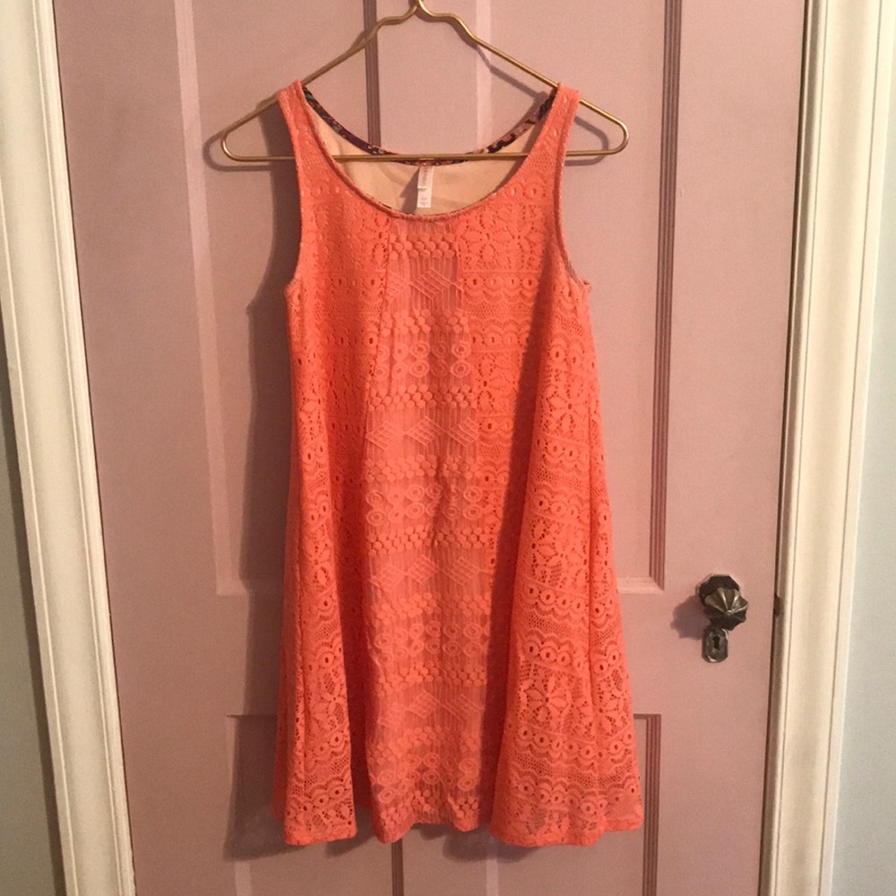 Xhilaration peach lace sleeveless dress